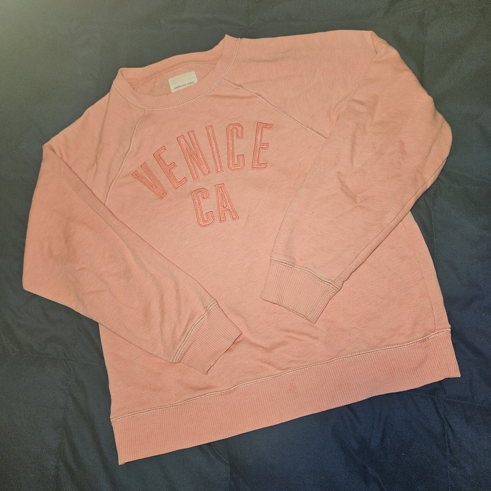 ⭐️AMERICAN EAGLE BUBBLEGUM PINK VENICE, CA PULLOVER HOODIE SZ S⭐️